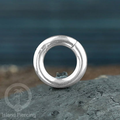 Tindik Telinga Stainless Steel Ear Weight model Clicker Ring sistem magnetik