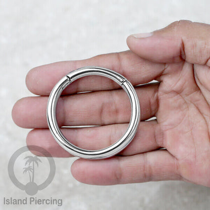Tindik Telinga Stainless Steel Ear Weight model Clicker Ring sistem magnetik