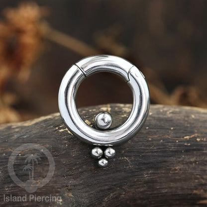 Tindik Telinga Stainless Steel Ear Weight warna silver dan black