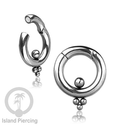 Tindik Telinga Stainless Steel Ear Weight warna silver dan black