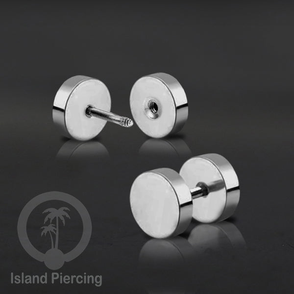 Fake Stainless steel plug warna silver 4-10mm