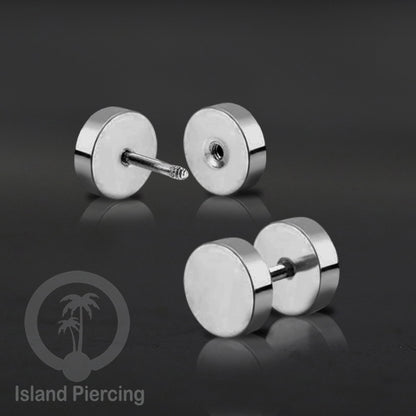 Fake Stainless steel plug warna silver 4-10mm