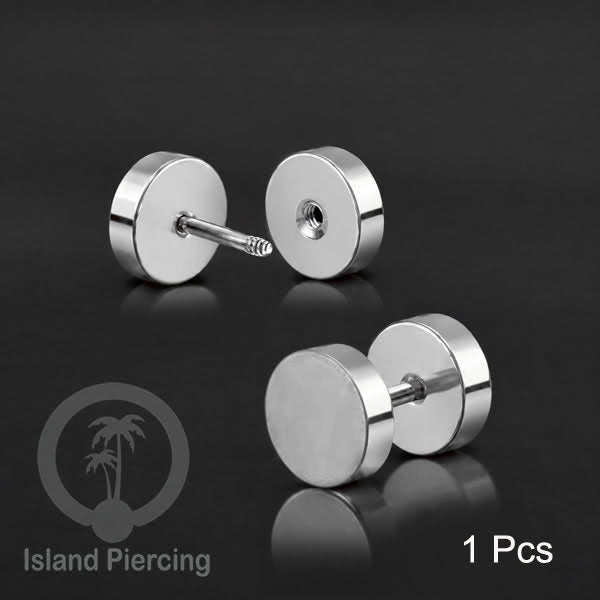 Steker baja tahan karat palsu warna perak 4-10mm