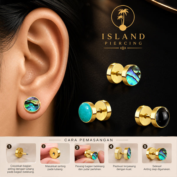 Steker baja tahan karat palsu warna perak 4-10mm