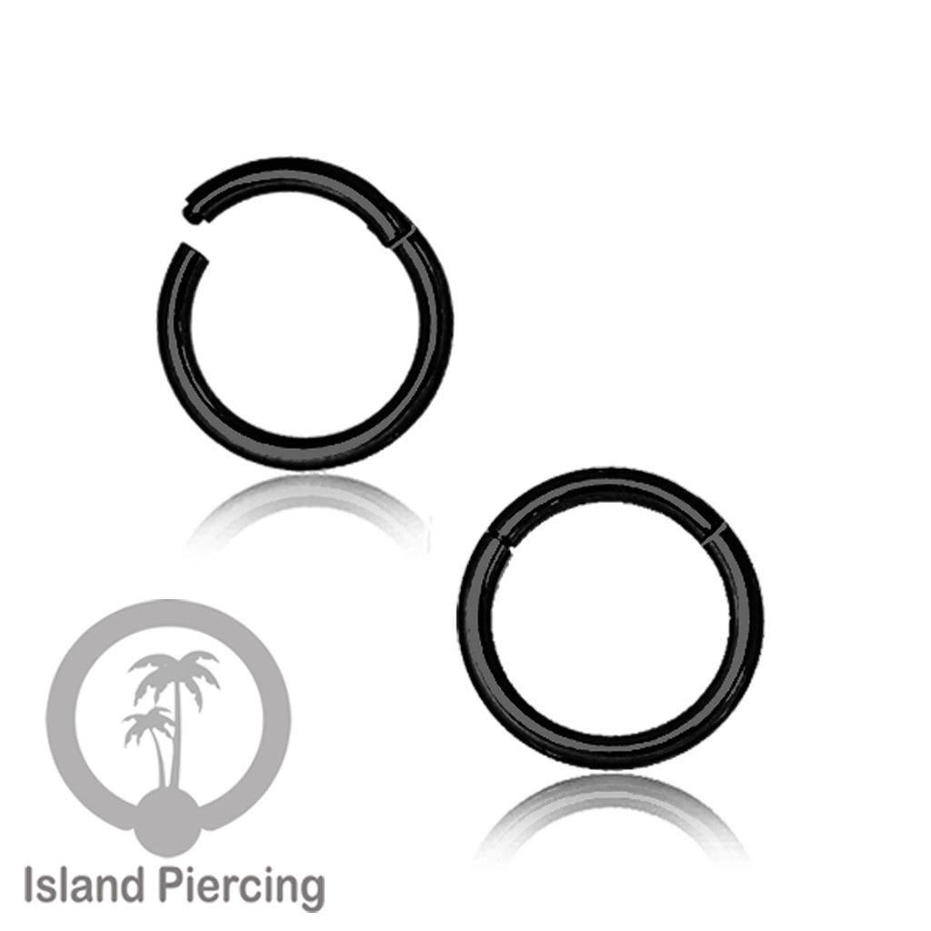 Anting Stainless Piercing Segment ring banyak pilihan ukuran silver &amp; black