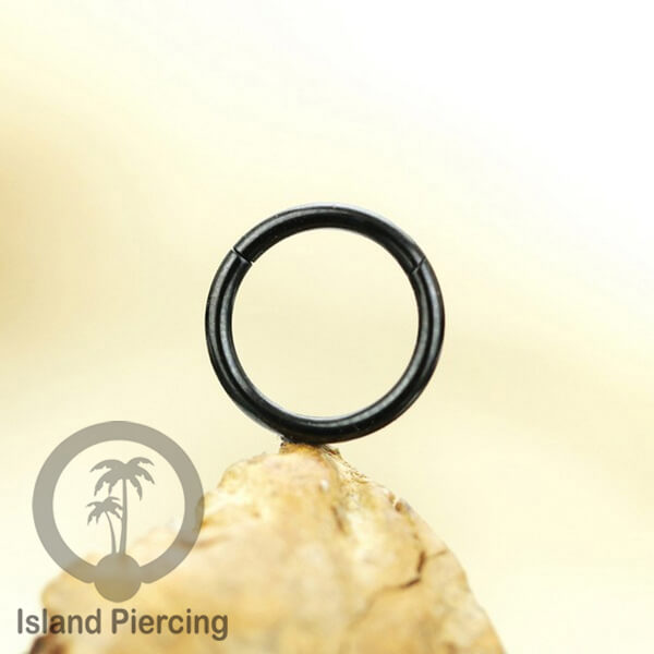 Anting Stainless Piercing Segment ring banyak pilihan ukuran silver &amp; black