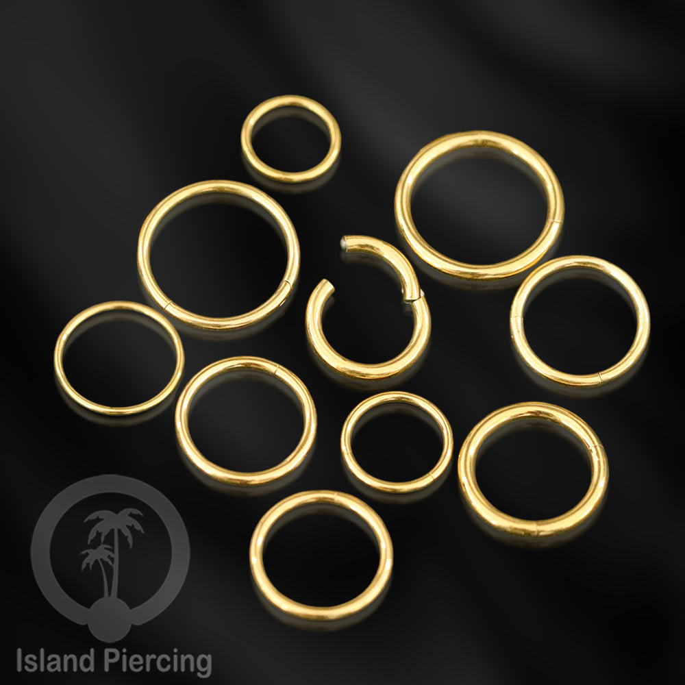 Anting Stainless Piercing Segment ring banyak pilihan ukuran Gold &amp; Rose gold