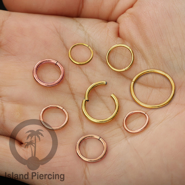Anting Stainless Piercing Segment ring banyak pilihan ukuran Gold &amp; Rose gold