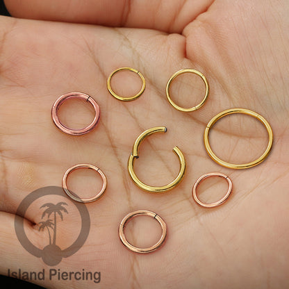 Anting Stainless Piercing Segment ring banyak pilihan ukuran Gold &amp; Rose gold