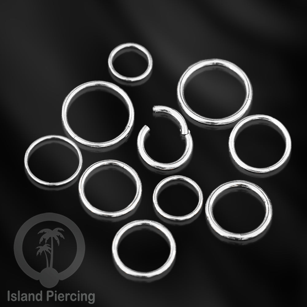 Anting Stainless Piercing Segment ring banyak pilihan ukuran silver &amp; black