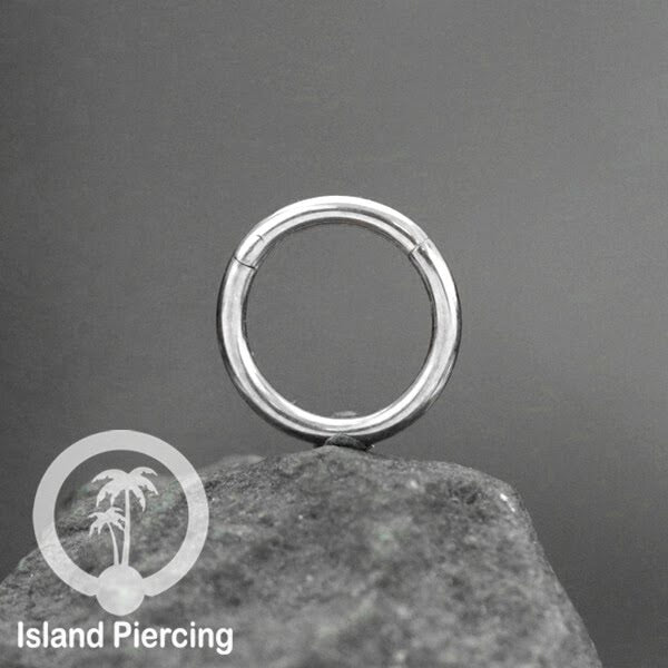 Anting Stainless Piercing Segment ring banyak pilihan ukuran silver &amp; black