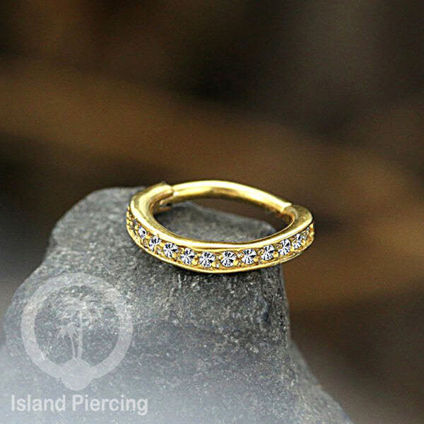 Anting piercing stainless dengan kristal zirconia. Helix, Tragus,Tindik Hidung, Septum
