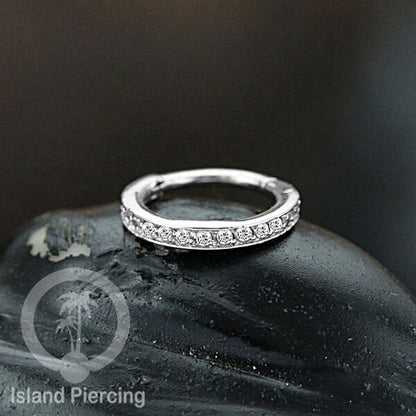 Anting piercing stainless dengan kristal zirconia. Helix, Tragus,Tindik Hidung, Septum