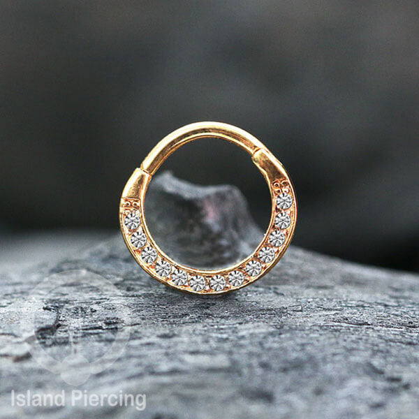 Anting piercing stainless dengan kristal zirconia. Helix, Tragus,Tindik Hidung, Septum