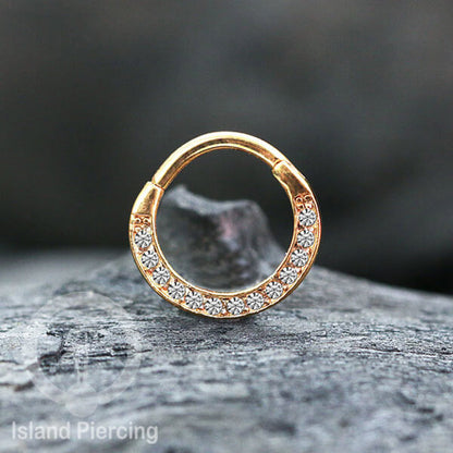 Anting piercing stainless dengan kristal zirconia. Helix, Tragus,Tindik Hidung, Septum