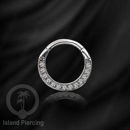 Anting piercing stainless dengan kristal zirconia. Helix, Tragus,Tindik Hidung, Septum