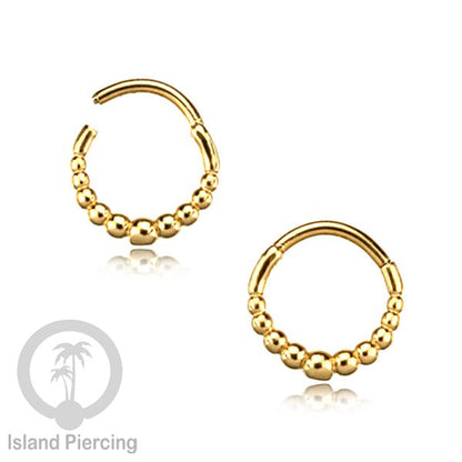 Hinged Segment Ring Anting Tindik Clicker Stainless warna gold, Septum, Tragus, Daith, Helix
