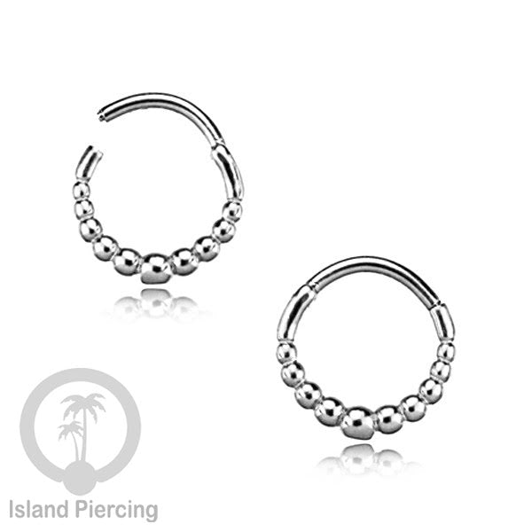 Hinged Segment Ring Anting Tindik Clicker Stainless warna silver, Septum, Tragus, Daith, Helix