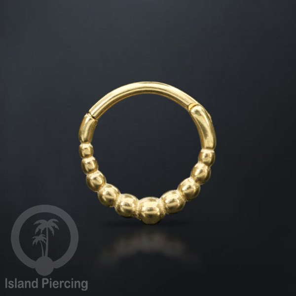 Hinged Segment Ring Anting Tindik Clicker Stainless warna gold, Septum, Tragus, Daith, Helix