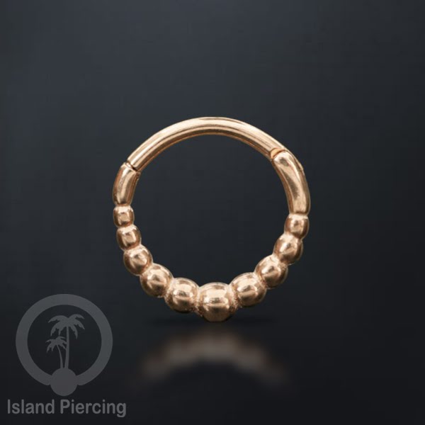 Hinged Segment Ring Anting Tindik Clicker Stainless warna rose gold, Septum, Tragus, Daith, Helix