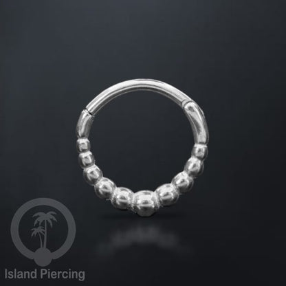 Hinged Segment Ring Anting Tindik Clicker Stainless warna silver, Septum, Tragus, Daith, Helix
