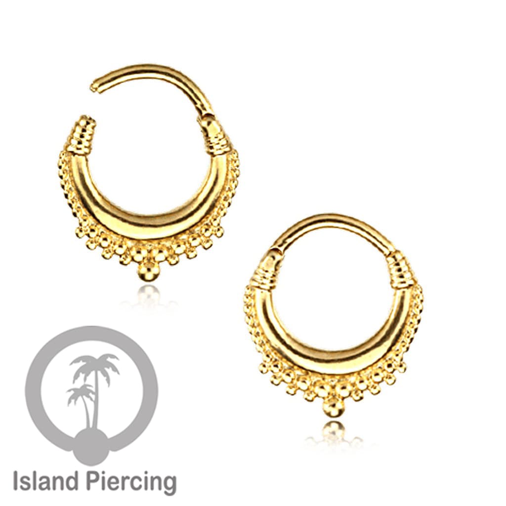 Stainless Steel Anting Clicker Septum Nose Piercing desain istemewa warna gold