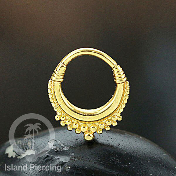 Stainless Steel Anting Clicker Septum Nose Piercing desain istemewa warna gold