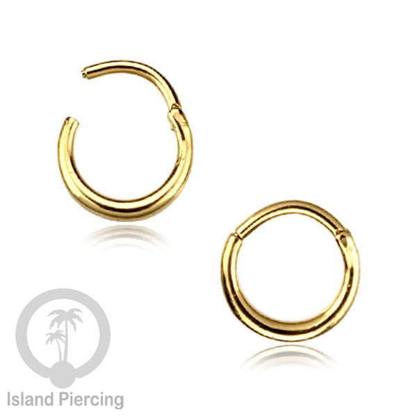 Hinged Segment Ring Anting Tindik Clicker Stainless warna gold, Septum, Tragus, Daith, Helix