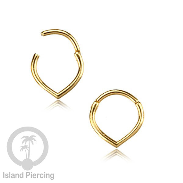 Hinged Segment Ring Anting Tindik Clicker Stainless warna gold, Septum, Tragus, Daith, Helix