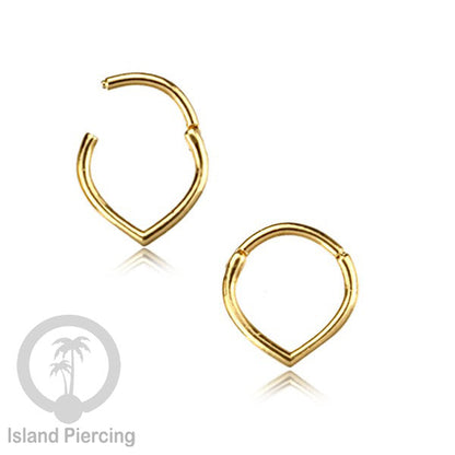 Hinged Segment Ring Anting Tindik Clicker Stainless warna gold, Septum, Tragus, Daith, Helix
