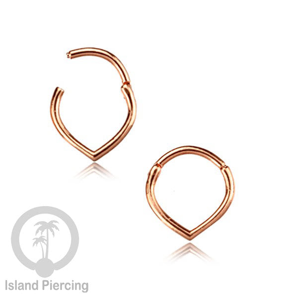 Hinged Segment Ring Anting Tindik Clicker Stainless warna rose gold, Septum, Tragus, Daith, Helix
