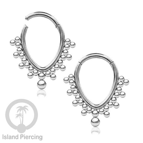 Hinged Segment Ring Anting Tindik Clicker Stainless warna silver, Septum, Tragus, Daith, Helix