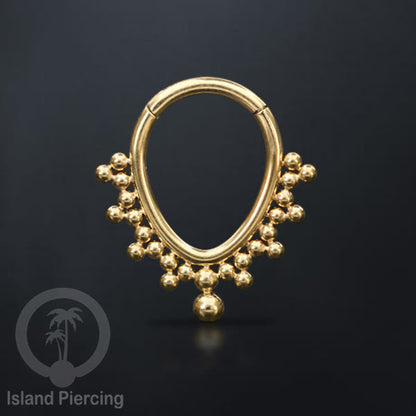 Hinged Segment Ring Anting Tindik Clicker Stainless warna gold, Septum, Tragus, Daith, Helix