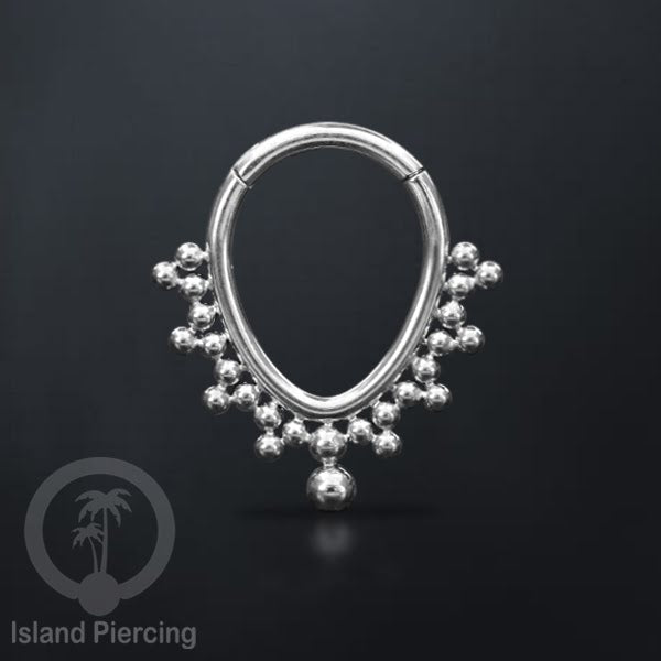 Hinged Segment Ring Anting Tindik Clicker Stainless warna silver, Septum, Tragus, Daith, Helix