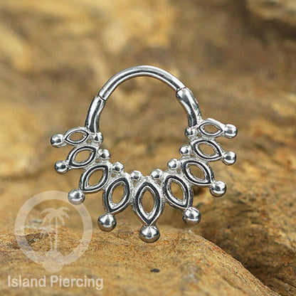 Stainless Steel Anting Clicker Septum Nose Piercing desain istemewa warna silver