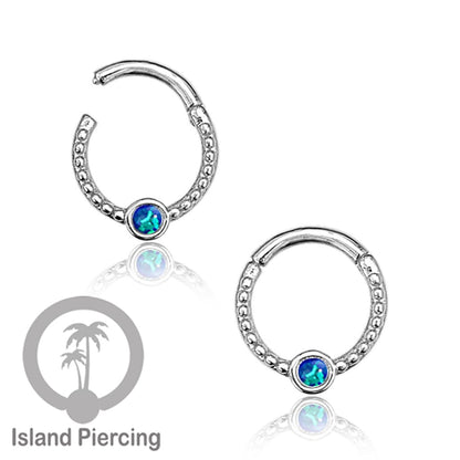 Hinged Segment Ring Anting Piercing Stainless dengan Batu