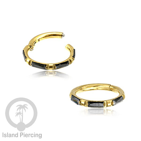 Tindik Segment Ring warna gold Helix Piercing Tindik Stainless zircon kotak banyak warna