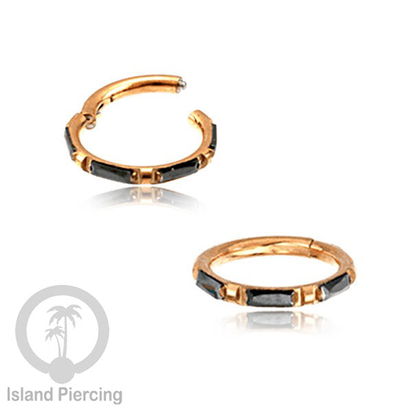 Tindik Segment Ring warna gold Helix Piercing Tindik Stainless zircon kotak banyak warna