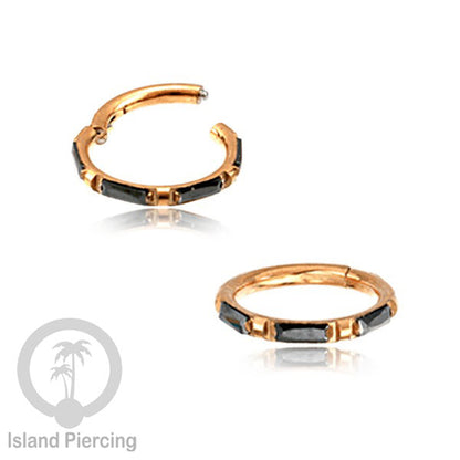 Tindik Segment Ring warna gold Helix Piercing Tindik Stainless zircon kotak banyak warna