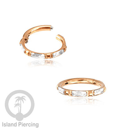 Tindik Segment Ring warna gold Helix Piercing Tindik Stainless zircon kotak banyak warna