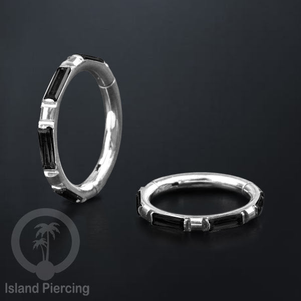Tindik Segment Ring warna gold Helix Piercing Tindik Stainless zircon kotak banyak warna