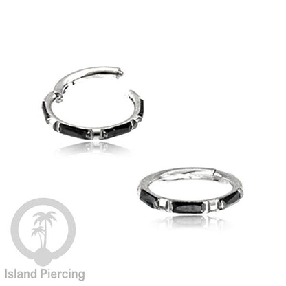 Tindik Segment Ring warna gold Helix Piercing Tindik Stainless zircon kotak banyak warna