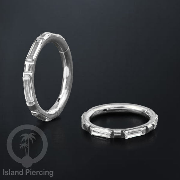 Tindik Segment Ring warna gold Helix Piercing Tindik Stainless zircon kotak banyak warna
