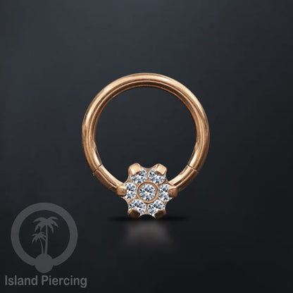 Piercing Stainless Segment Ring Tindik Stainless 7 kristal zircon Anting telinga &amp; hidung