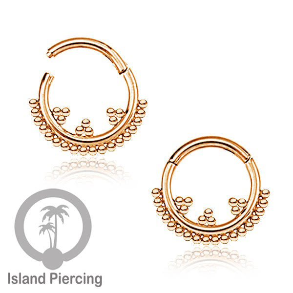Stainless Steel Anting Clicker Septum Nose Piercing Warna Rose Gold PVD
