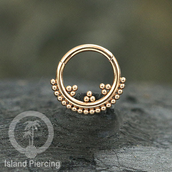 Stainless Steel Anting Clicker Septum Nose Piercing Warna Rose Gold PVD