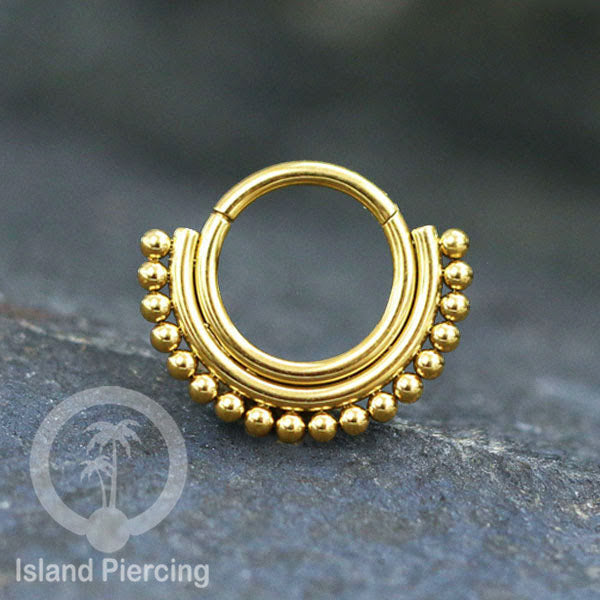 Stainless Steel Anting Clicker Septum Nose Piercing Warna Rose Gold PVD