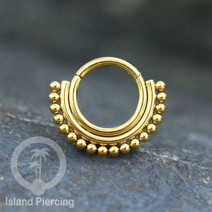 Stainless Steel Anting Clicker Septum Nose Piercing Warna Rose Gold PVD