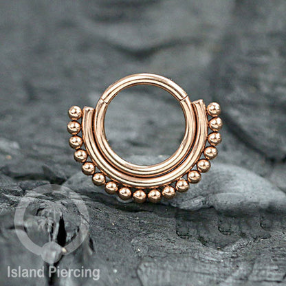 Stainless Steel Anting Clicker Septum Nose Piercing Warna Rose Gold PVD