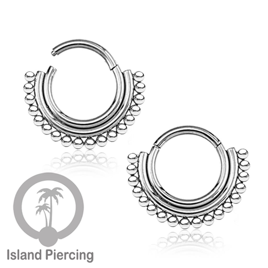 Stainless Steel Anting Clicker Septum Nose Piercing Warna Rose Gold PVD
